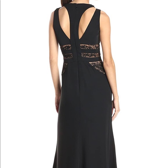 BCBGMaxAzria Emyli Lace Blocked V-neck Dress Gown - Picture 10 of 10